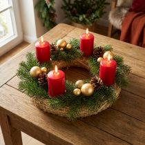 Artikel Strokrans 25/4cm 10st - natuurlijke krans voor adventskrans, deurkrans, tafeldecoratie