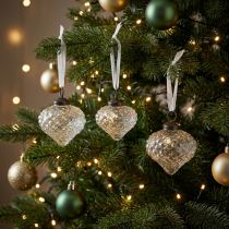 Artikel Kerstdecoratie glasdecoratie ui helder ruit Ø5,5cm 9 st