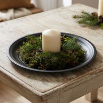 Artikel Decoratief bord metaal kom decoratief bord antraciet Ø26cm 2 stuks