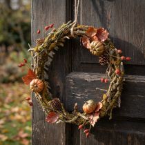 Artikel Decoratieve krans, natuurlijk, Ø33cm, korstmos, mos, deurkrans, tafeldecoratie, wanddecoratie