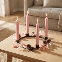 Artikel Taper kaarsen korte kaarsen roze voor decoratieve lus Ø21/110mm 6 stuks