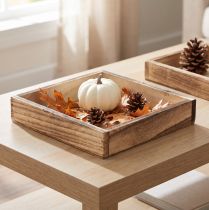 Artikel Houten dienblad, rustiek design, perfect voor huis- of kantoordecoratie, 15 cm, 4 stuks