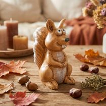 Artikel Zittend eekhoornfiguurtje voor herfstdecoratie, 10 cm