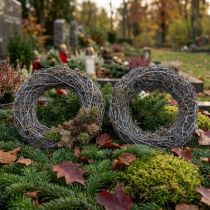 Artikel Takkenkrans Ø25cm Wit 2-delige set Herdenkingskrans Tafeldecoratie Deurkrans Adventskrans