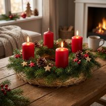 Artikel Natuurlijke strokrans 35 cm, kransbasis voor decoratieve kransen, adventskrans en decoratie voor het hele jaar, set van 10