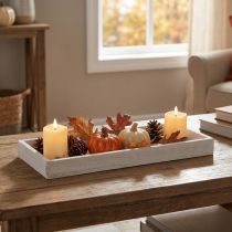 Artikel Houten dienblad wit decoratief dienblad shabby chic hout 35×15×3cm