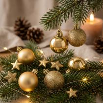 Artikel Mini Kerstbal goud Ø3cm 14 st