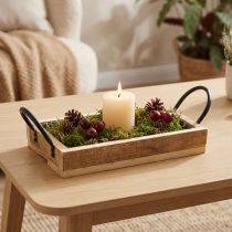 Artikel Houten dienblad met handgrepen decoratief dienblad naturel zwart 30×17×5cm