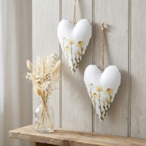 Artikel Harten Metaal Wit om op te hangen Landelijke stijl 14×1.5×20cm 2 st.