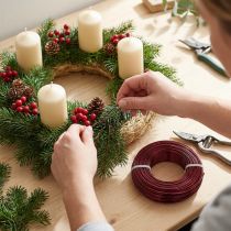 Artikel Aluminiumdraad Ø2mm, 60m, 500g, Bordeauxkleur - Veelzijdige knutseldraad voor decoratie en doe-het-zelfprojecten