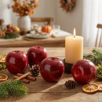 Artikel Decoratieve appels rood, gelakt Ø8cm 6 st