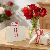 Artikel Houten clips hart "Love" decoratief hart Valentijnscadeau 2st