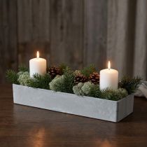 Artikel Decoratieve schaal vierkant grijs 32cm x 10.5cm H5cm