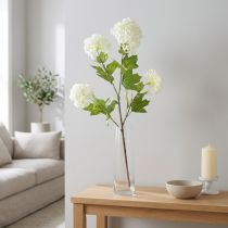 Artikel Sneeuwbal Kunstmatige Viburnum Tak Witte Bloemen L90cm