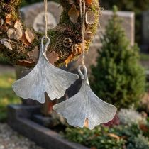 Artikel Grafdecoratie ginkgoblad om op te hangen 10cm 3 st