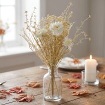 Artikel Kunstboeket van asters en gipskruid in beige en wit, perfect voor bruiloftsdecoraties en herfstarrangementen, 43 cm