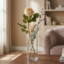 Artikel Roos Crème Zijden Bloem Kunstroos L74cm Ø7cm