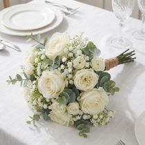 Artikel Gypsophila kunstbloemen gipskruid wit L30cm 6 stuks in een bos