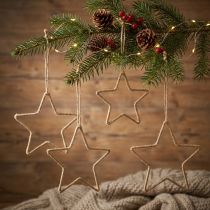 Artikel Adventdecoratie, kerstdecoratie ster, decoratieve ster jute B20cm 5 st