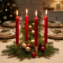 Artikel Taper Candles Korte Kaarsen Rood Decoratie Kerst Ø21/110mm 6 Stuks
