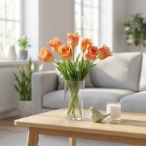 Artikel Kunstbloem papegaai tulp oranje lentebloem 63cm