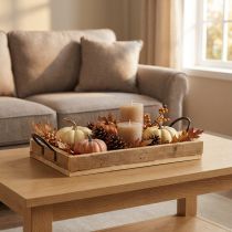 Artikel Houten dienblad met handgrepen decoratief dienblad naturel zwart 35×22,5cm
