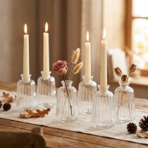Artikel Decoratieve flesjes kandelaar mini vazen glas H11cm 6 st