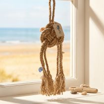 Artikel Hangdecoratie maritieme touwknoopdecoratie met schelpen Ø9cm 45cm