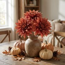 Artikel Kunstdahlia's roodbruine bloemen Ø15cm L28cm 3 st