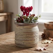 Artikel Keramische plantenbak siervaas metallic grijsbruin 14×14cm