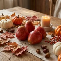 Artikel Decoratieve rode peren, Ø5,5 cm, H6,5 cm, 12 stuks, decoratief fruit
