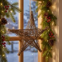 Artikel Kerstster gemaakt van takken decoratieve ster om op te hangen 50cm