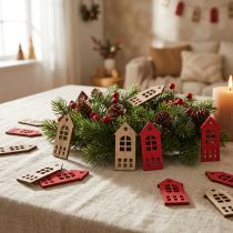 Artikel Decoratief huisstrooidecoratie hout in natuurlijk rood 2×4,5cm 72 st