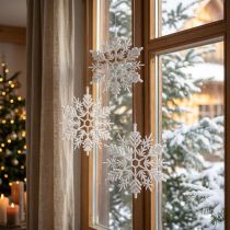 Artikel Sneeuwvlokdecoratie om op te hangen winterdecoratie wit 30cm 3 stuks