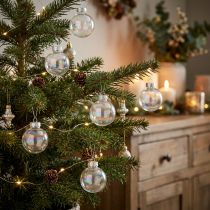 Artikel Mini kerstballen van glas, iriserend, helder, 3 cm, 22 stuks