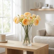 Artikel Takken met ranunculusbloemen voor decoratieve vaasarrangementen, 32 cm, 5 stuks