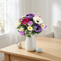 Artikel Kunstbloemenboeket van anemonen, lentedecoratie, veelzijdig in een modern design, 26 cm