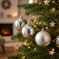 Artikel Kerstbal zilver Ø10cm 4st