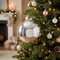 Artikel Kerstbal kunststof klein Ø14cm zilver