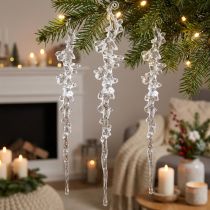 Artikel Winterdecoratie ijspegeldecoratiehanger helder 25cm 3 stuks