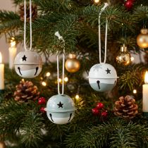 Artikel Metalen bellen Kerstklokken Mint Beige Ø3cm 16st