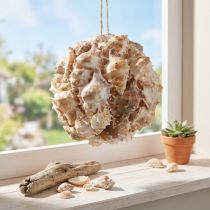 Artikel Decoratieve bal slakkenhuisjes schelpen decoratie hangend naturel Ø12cm