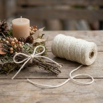 Artikel Jute koord, deco koord, knutsellint natuurlijke kleur, gebleekt Ø4mm L100m