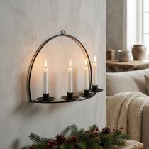 Artikel Wandkaarsenhouder Zwart metalen stokkaarsenhouder 35×24cm