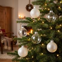 Artikel Kerstballen glas helder ondoorzichtig kerstboomballen Ø6cm 6 st