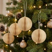 Artikel Honingraatbollen honingraatbollen Kerstcrème glitter Ø7cm 4st