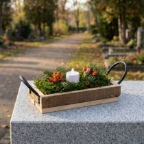 Artikel Houten dienblad met handvatten decoratief dienblad naturel zwart 25×12,5×5cm