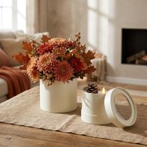 Artikel Bloembak rond karton crème Ø10/12cm set van 2