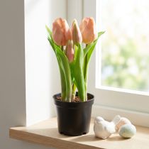 Artikel Kunsttulpen in pot Tulpen Perzik kunstbloemen 22cm