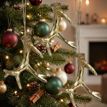 Artikel Kersthanger decoratie gewei boomversiering goud 7,5cm 6 st